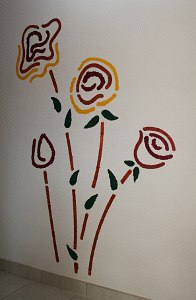 Wandschablone mit Blumen "junge Rosen"