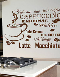 Wandschablone Cafe, Kaffee Kaffeetasse B6032