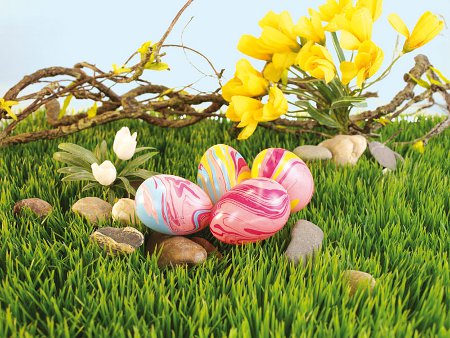 Zu Ostern: Die marmorierten Ostereier